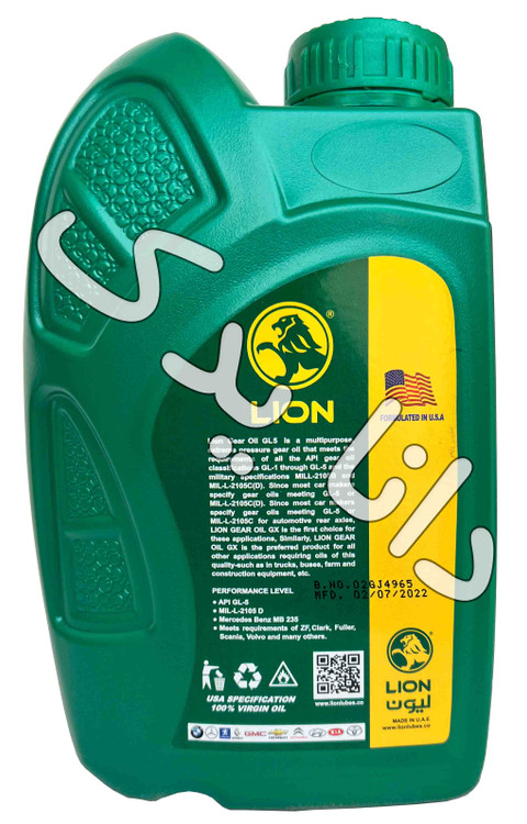 روغن گیربکس 1 لیتری لایون 85W90 گرید API-GL5 مخصوص جعبه دنده دستی در اکثر خودروهای سبک سواری و سنگین