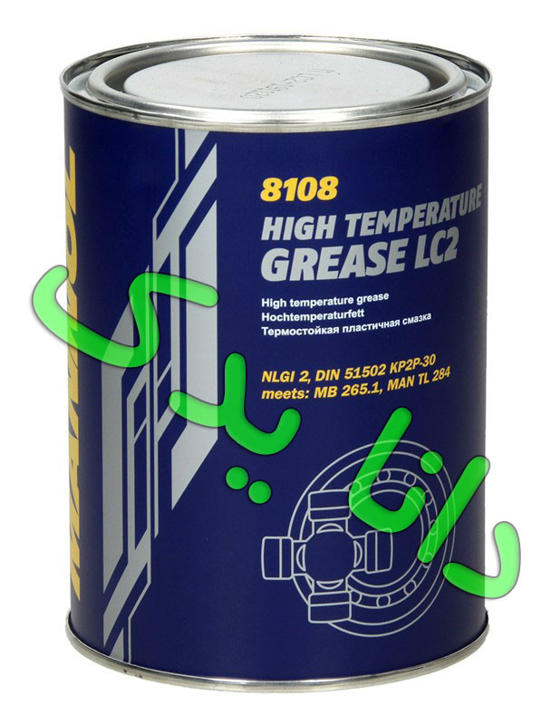 گریس نسوز 800 گرمی مانول 8108 پایه لیتیومی گرید LC2 اصلی آلمانی با دمای کارکرد بالا حاوی اِستر و ادیتیو مخصوص ضد سایش مناسب بلبرینگ و چهارشاخه گاردان