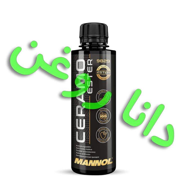 مکمل روغن نانو سرامیک اِستِر مانول 9829 اصلی آلمان 250 سی سی حاوی نیترید بور یا گرافیت سفید همراه با آزمایش اِسکار سایش قطعه فلزی (محصولی ایده آل برای تیونینگ و خودروهای با کارایی بالا)(مناسب روغن موتور و هم گیربکس)MANNOL Nano Ceramo Ester 9829