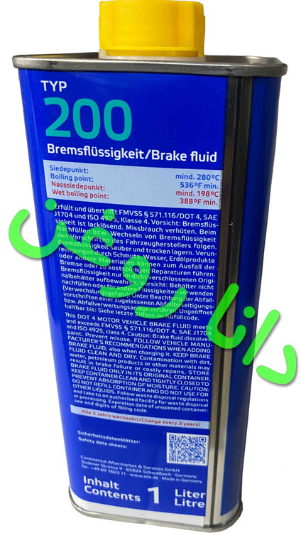 روغن ترمز اورجینال (ATE) اته دات 4 یک لیتری گرید DOT 4 اصلی آلمانی (قوطی فلزی)