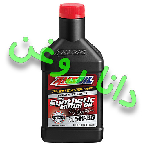 روغن موتور (1 لیتری) 100درصد فول سنتتیک اَمزویل AMSOIL (امس اویل) مدل Signature Series گرید 5W30 با سطح کیفی ACEA A5B5-API SP همراه با آنالیز آزمایشگاهی