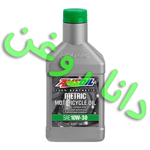 روغن موتور سیکلت (1 لیتری) 100درصد فول سنتتیک اَمزویل AMSOIL (امس اویل) مدل Metric Motorcycle Oil گرید 10W30 با سطح کیفی API SM-JASO MA2 با نیازمندی گیربکس API GL1 مناسب هوندا،یاماها،سوزوکی،کاوازاکی