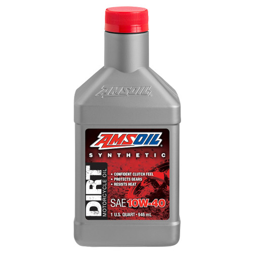 روغن موتور سیکلت (1 لیتری) 100درصد فول سنتتیک اَمزویل AMSOIL (امس اویل) مدل Dirt Bike Oil گرید 10W40 با سطح کیف API SG-JASO MA2 مناسب موتور سیکلتهای کراس مانندهونداCRF،یاماها،سوزوکی،کاوازاکی