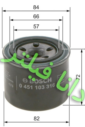 فیلتر روغن بوش اصلی مناسب اکثر موتورهای هیوندا و کیا P3316\0451103316
