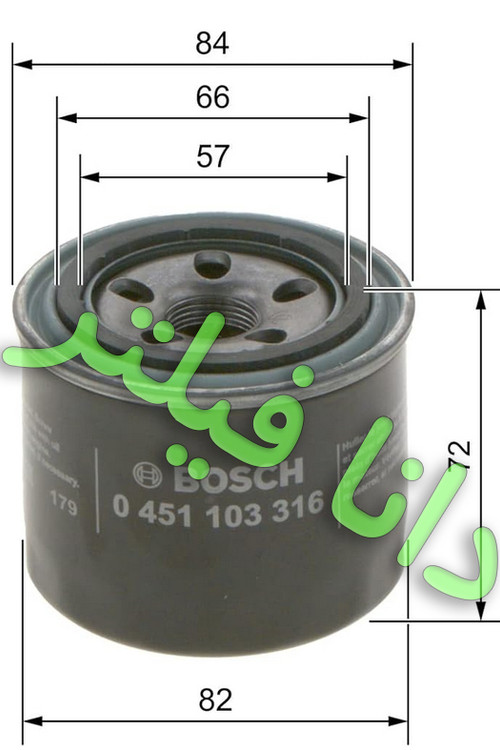 فیلتر روغن بوش اصلی مناسب اکثر موتورهای هیوندا و کیا P3316\0451103316