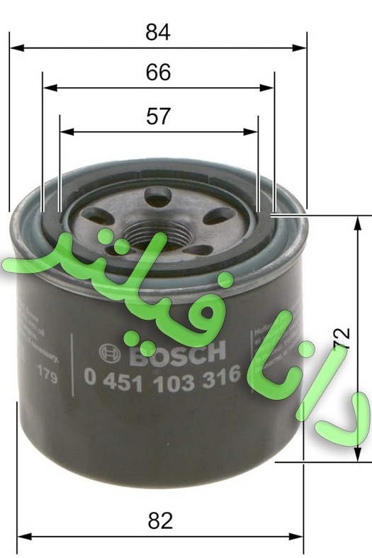 فیلتر روغن بوش اصلی مناسب اکثر موتورهای هیوندا و کیا P3316\0451103316