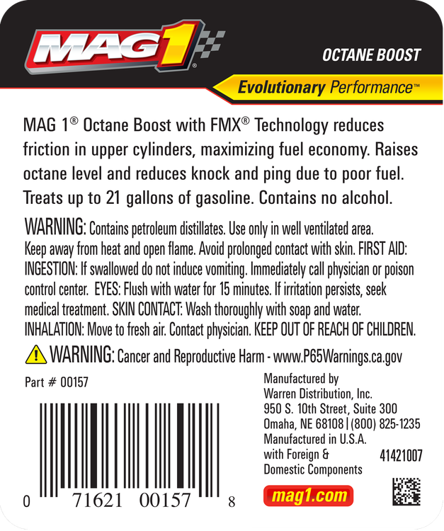 اکتان بوستر مگ وان MAG 1 اصلی افزایش عدد اکتان تا 1 عدد یا 10 پوینت مناسب آفرود و ریسینگ و مصرف داخل شهر و خارج شهر